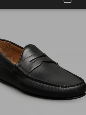 Allen Edmonds Black Leather Slip-On Penny Loafers with Contrast Stitching 9 3E